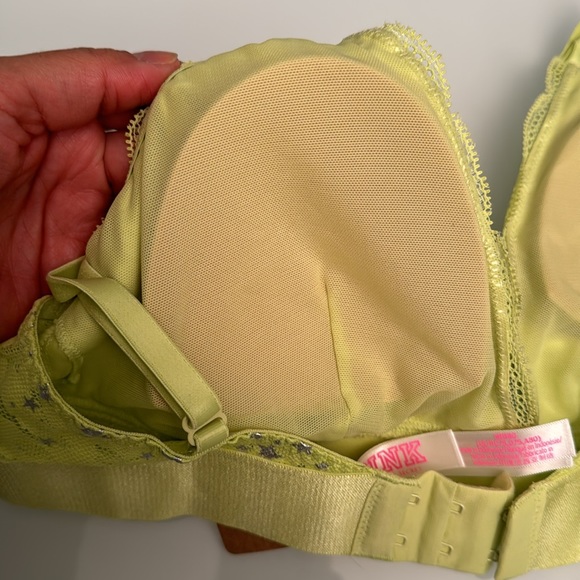 FINAL SALE‼️NWT Pink VS Bralette Lace Lime Green M - Picture 6 of 6